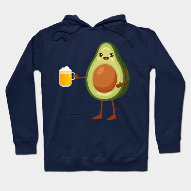 Avacado with beer. Hoodie by lakokakr